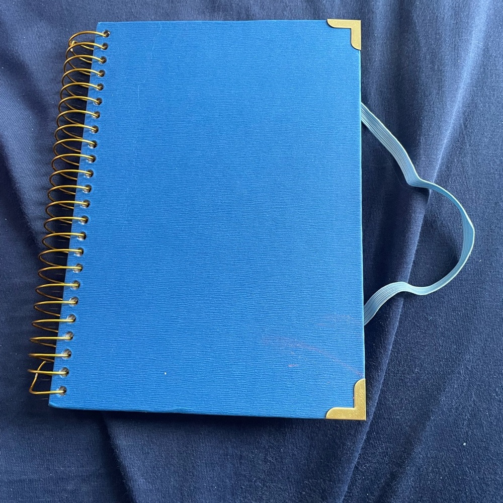 Elegant Blue Notebook with Gold Spiral